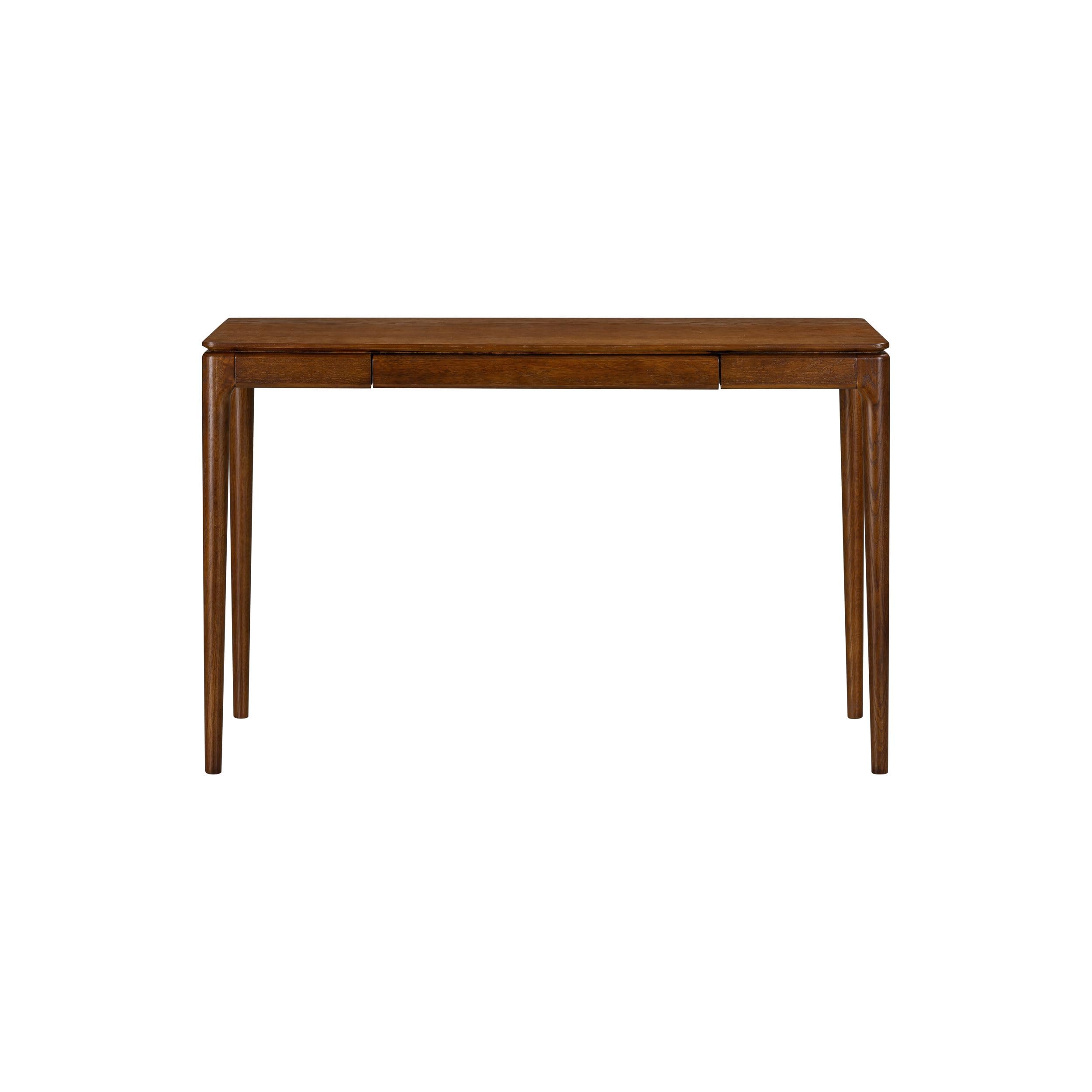 NTC Mingle Modern Wooden Rectangle Desk Table with Hidden Drawer – Waterproof & Heat Resistant, Dark Walnut