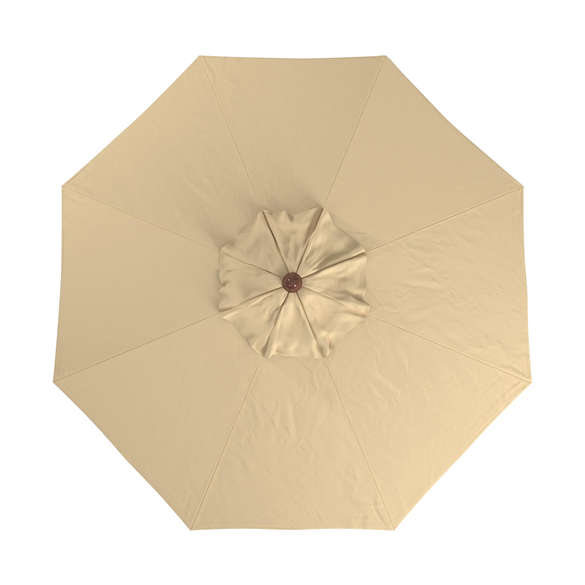California Umbrella 9' Premium Commercial Hardwood Patio Umbrella, Manual Lift With Sunbrella Antique Beige Fabric