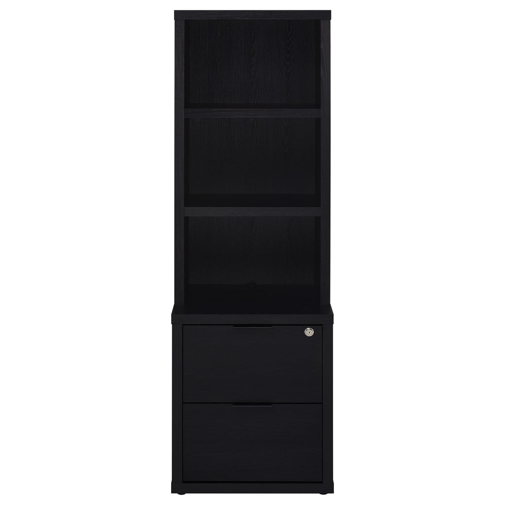 Coaster Home Furnishings Westpark 3-Shelf Bookcase USB and Lockable Drawer Black