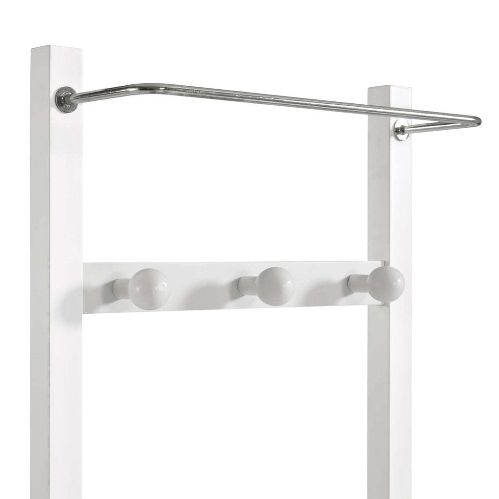 Derby Laundry Hamper with Seat & Towel Rack – Storage Stool for Entryway, Laundry Room, or Bathroom by Alaterre Furniture (White)