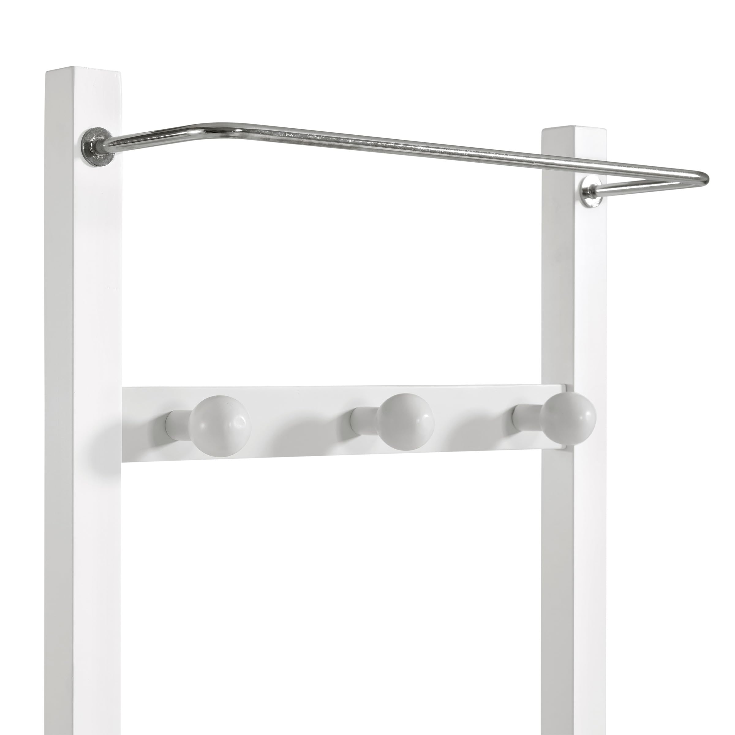 Derby Laundry Hamper with Seat & Towel Rack – Storage Stool for Entryway, Laundry Room, or Bathroom by Alaterre Furniture (White)
