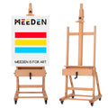 MEEDEN Art Painting Easel: Professional Crank Easel - Heavy Duty Beech Wood Studio H Frame Stand - Height Adjustable 71" to 98"