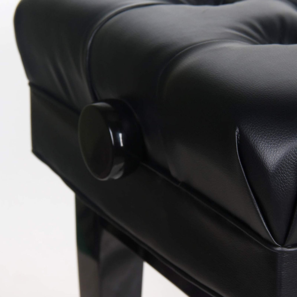 Leather Piano Bench Luxury Stool Solid Wood with Large Storage Box Adjustable Height Comfortable and Ergonomic zwart (zwart One Size)