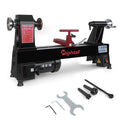 Wood Lathe Machine, 12 x 18 inch, 550W 3/4HP, 5 Speed Settings 680-2770 RPM,Benchtop Lathe with MT2 Drive/Live Center
