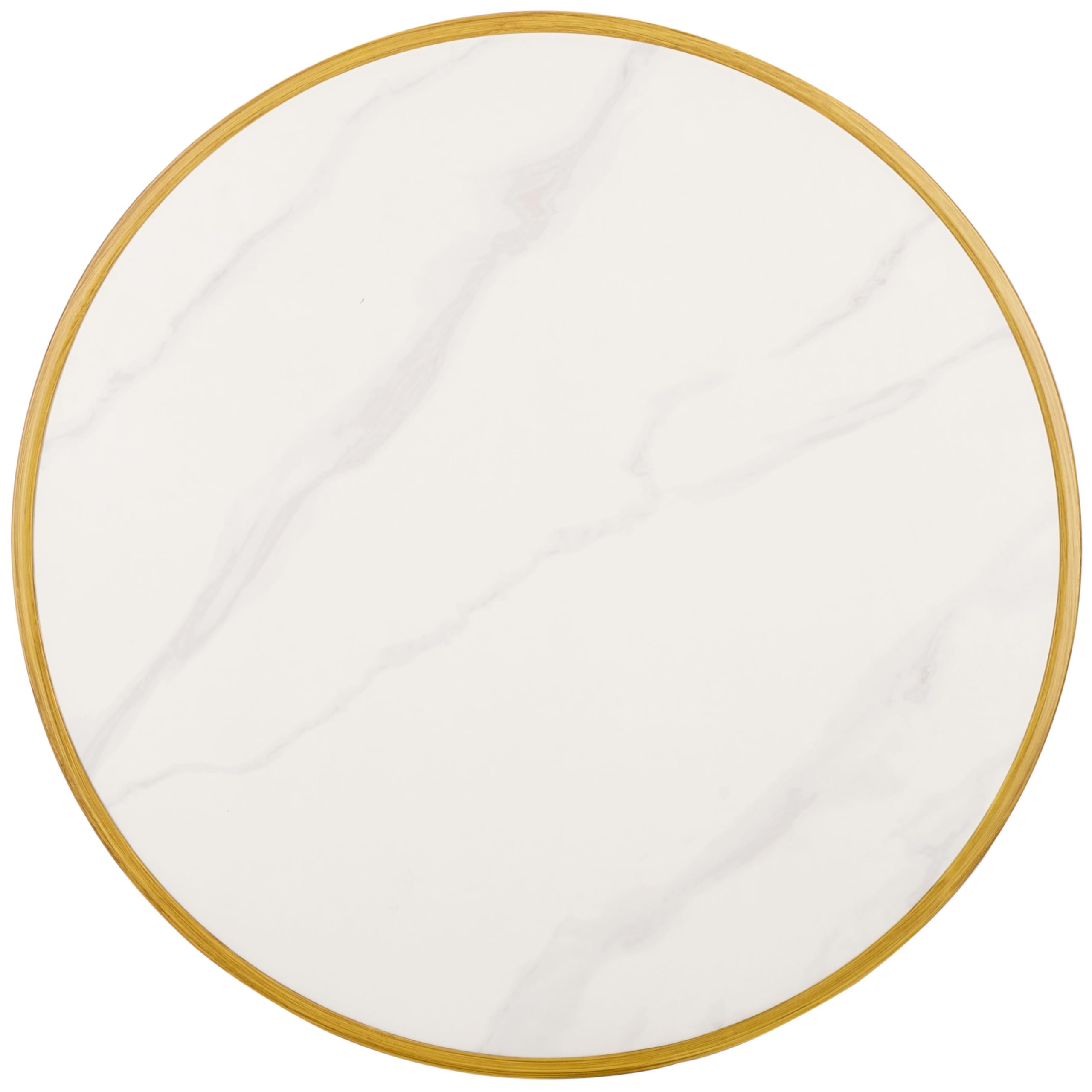 SAFAVIEH Outdoor Collection Pomona White/Bamboo Bistro Table (Fully Assembled)