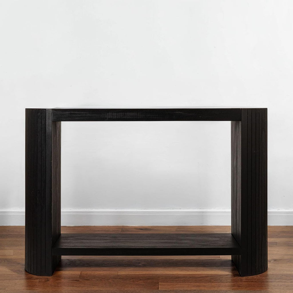 Creative Co-Op Modern Black Rounded-Edge Console Table