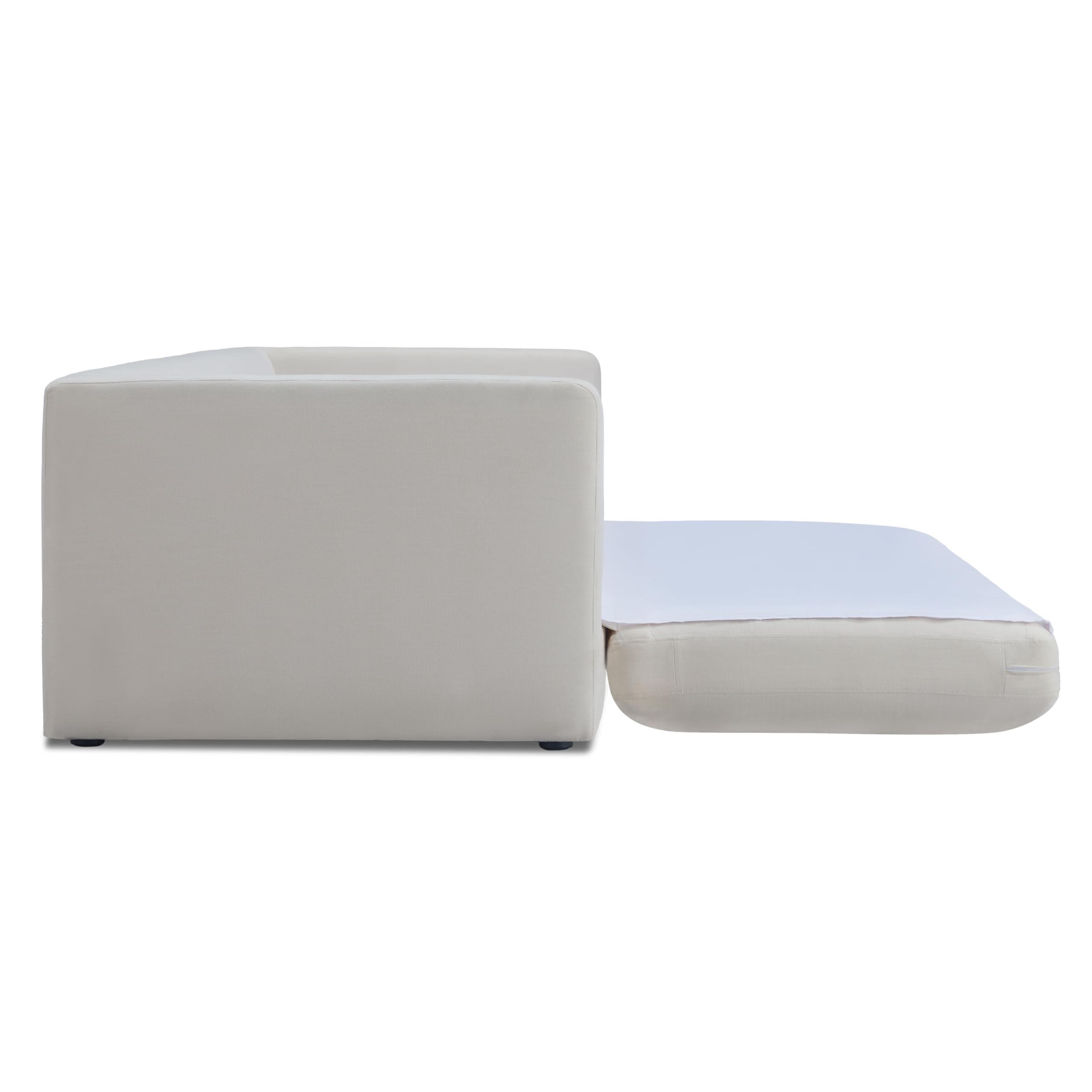 Tov Furniture Ryan Cream Upcycled Linen Sofa Bed