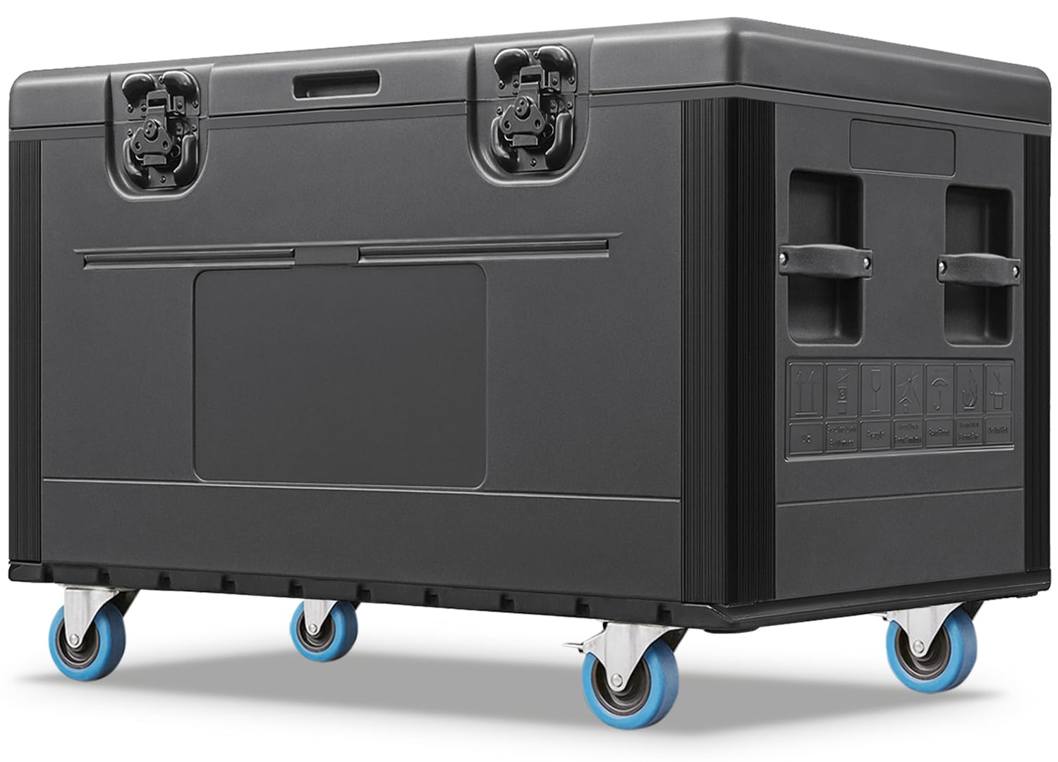 Diandian Utility Cable Trunk Road Case with Wheels, 44" x 22" x 24" Professional Stackable Heavy Duty ATA Rolling Road Case, for Pro Audio & DJ Equipment Storage, Transport for Touring with Casters