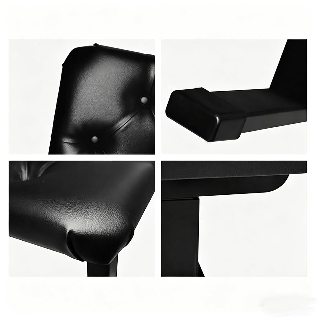 GAZOGJ Leather Piano Bench Luxury Genuine Leather Piano Stool I-Shaped Piano Bench,Hydraulic Automatic Lifting Technology,Strong Load-Bearing