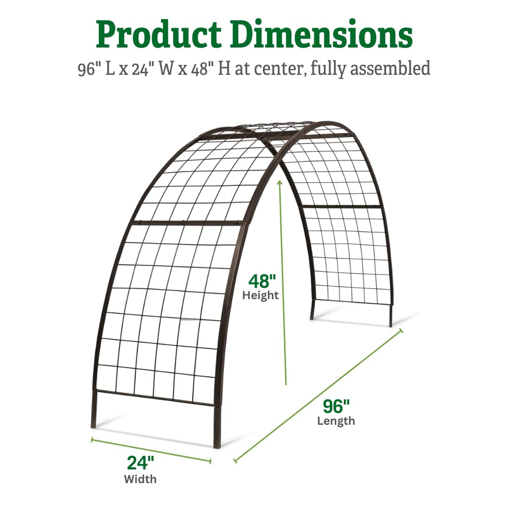 Gardener’s Supply Company Arch Trellis | Garden Arbor fits 2' x 8' Elevated Planter Boxes for Climbing Plants, Vegetables and Flowers | Decorative Outdoor Gardening Landscape