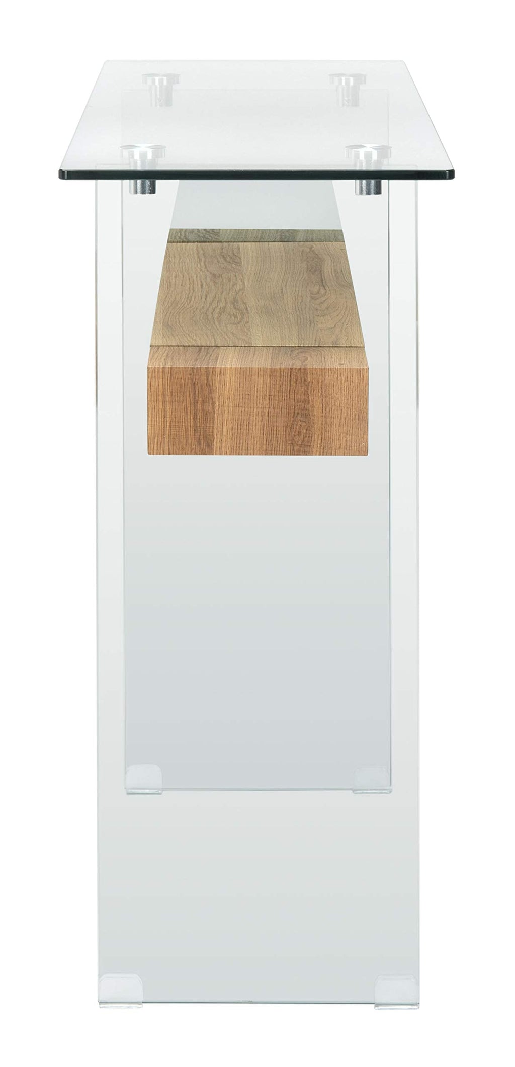 Safavieh Home Kayley Glass and Natural Brown Console Table