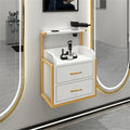 Wall Mounted Salon Cabinet with 2 Drawers, Hair Dryer Stand, Storage for Barber Shop, Facial Salon Station