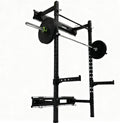 Fitvids Steel Folding Wall Mounted Power Rack Cage with Attachment Accessories - J Hooks and Height Adjustable Pull Up Bar