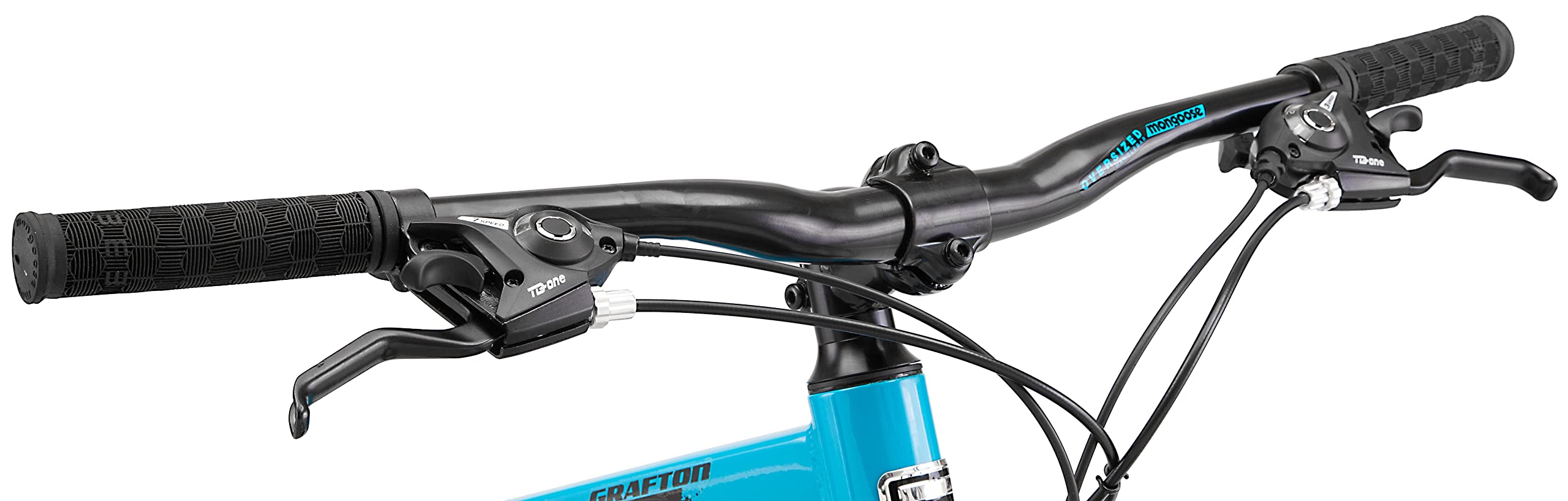 Mongoose Grafton Mountain Bike, 27.5 Inch Bike for Men and Women, 21 Speed, Aluminum Frame, Knobby Mountain Tires, Suspension Fork, Trigger Shifters, Mechanical Disc Brakes, Adult Bicycle