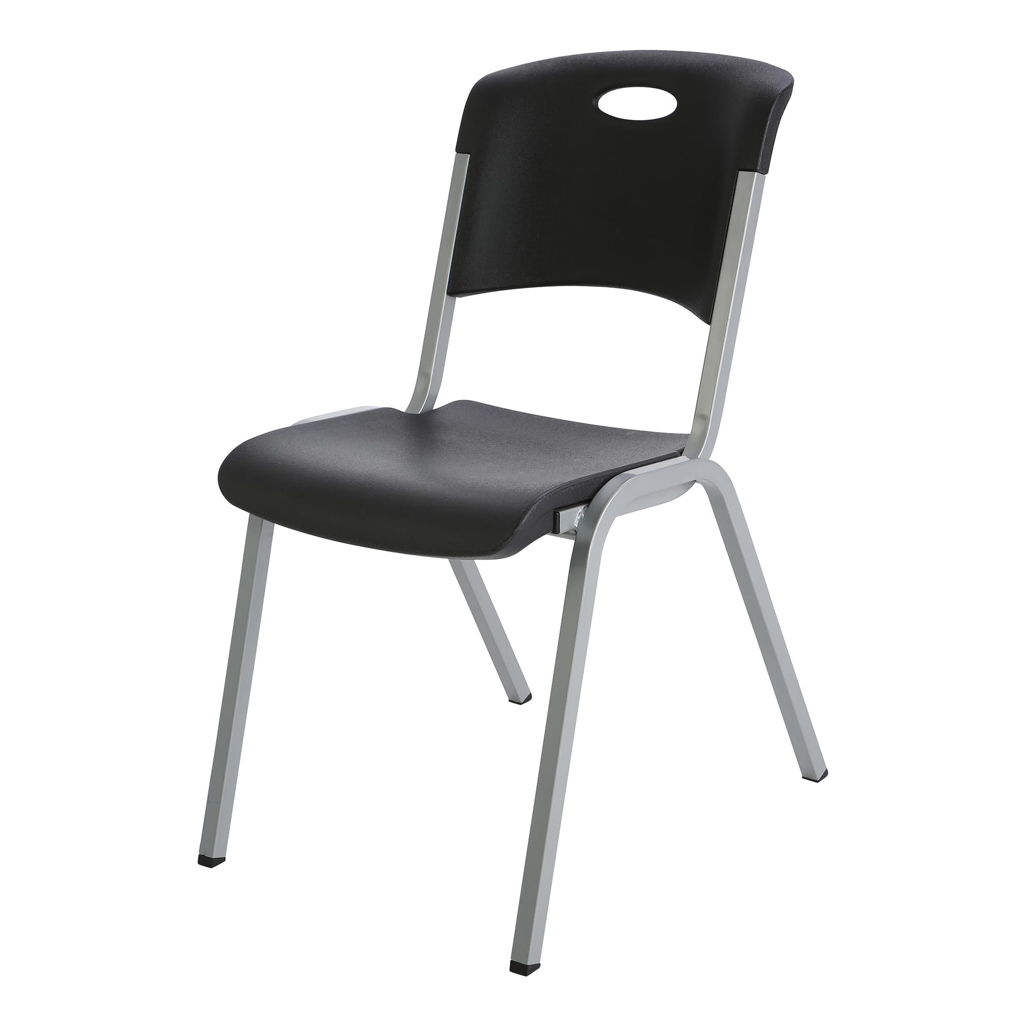 Lifetime Stacking Chair, Contemporary - Pack of 4, Black