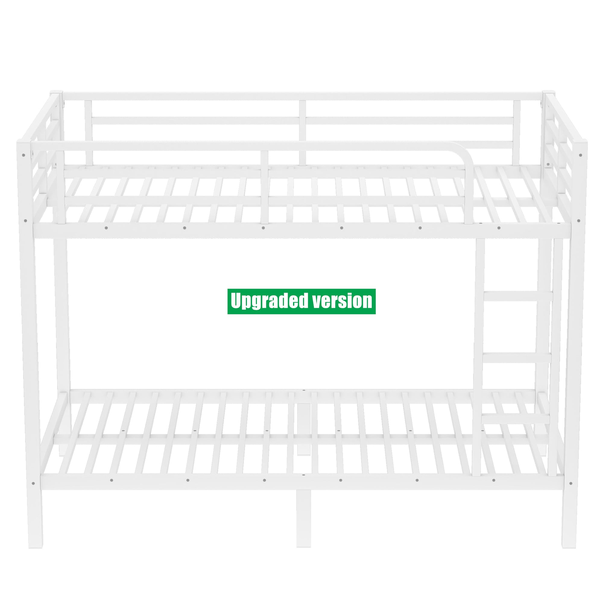 LUCALEO Stronger & Safer Heavy Duty Steel Twin XL Over Twin XL Size Bunk Bed Frame, Thickened More Stable Metal Bunkbeds (Easier to Assemble) (Twin XL,White)
