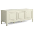 SIMPLIHOME Connaught Storage Bench - 51 inch Wide Solid Wood Trunk Bench in Antique White, Traditional Bench for Entryway with Lift-Up Lid and 3 Hidden Compartments