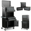ERGOMASTER Large Rolling Tool-Chest Dentproof with 6 Drawers Heavy Duty Tool-Cabinet on Wheels Lockable and Lock System for Garage Workshop(28 x 13 x 53''-Black)