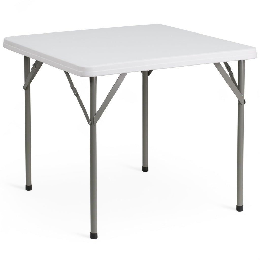 Flash Furniture Square Plastic Folding Event Tables, Set of 12, Granite White