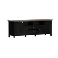 SIMPLIHOME Amherst TV Stand - 72 inch Wide Solid Wood Entertainment Console in Black/Smoky Brown, Transitional Media Center for TVs up to 80 Inches with Cabinets, Drawers, Shelves and Cable Management