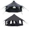 Kanggogo 5M Cotton Canvas Tent Bell - Yurts with Stove Jack，16.4ft*High9.2ft ，Breathable and Windproof,Glamping for 6/8/10Person Family Camping (8-10 People)