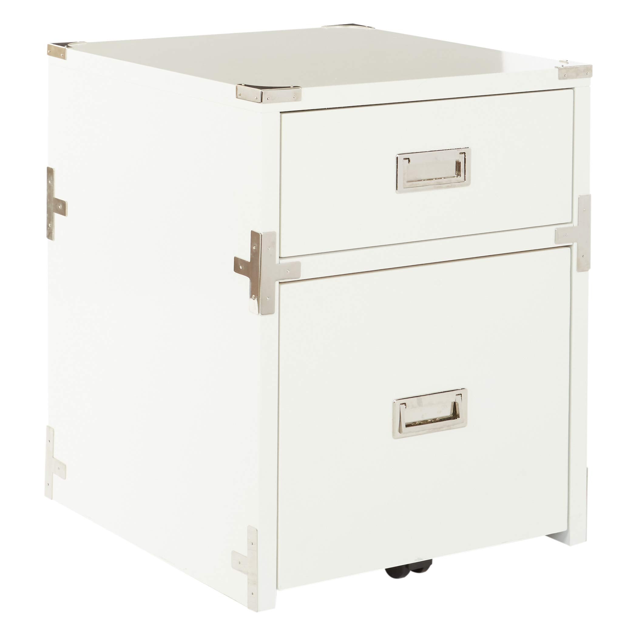 OSP Home Furnishings Wellington 2-Drawer File Cabinet, White