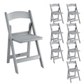 Zedfire Set of 8, Gray Resin Folding Chairs with Slatted Seat, Commercial Event Chairs, Foldable Chair for for Party, Wedding, Picnic, Indoor/Outdoor use