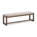 Signature Design by Ashley Cabalynn Farmhouse Upholstered Dining Bench, Foam Cushion, Hardwood Solids, 63.5" W x 16.5" D x 19.75" H, Beige & Light Brown