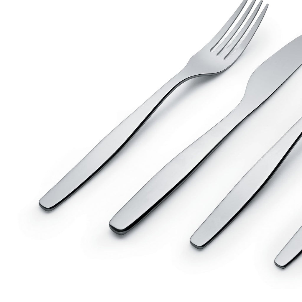 Alessi ANF06S24 Itsumo - Cutlery set composed of six table spoons, six table forks, six table knives, six coffee spoons in 18/10 stainless steel.