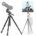 ULANZI JJ06 GlideGo Carbon Fiber Video Tripod, Dual 360° Pan Head, 73.6 inch Max Height, 11 lb Load, UKA Quick Release, Professional Portable Lightweight Travel Tripod with Bag
