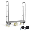 U-Boat Platform Truck Cart, 16 x 48 Inch Narrow Aisle Flatbed Truck w/6PCS Wheel Caster 2000LBS Weight Capacity Heavy Duty Platform Dolly with Removable Handles for Warehouse, Storage Room