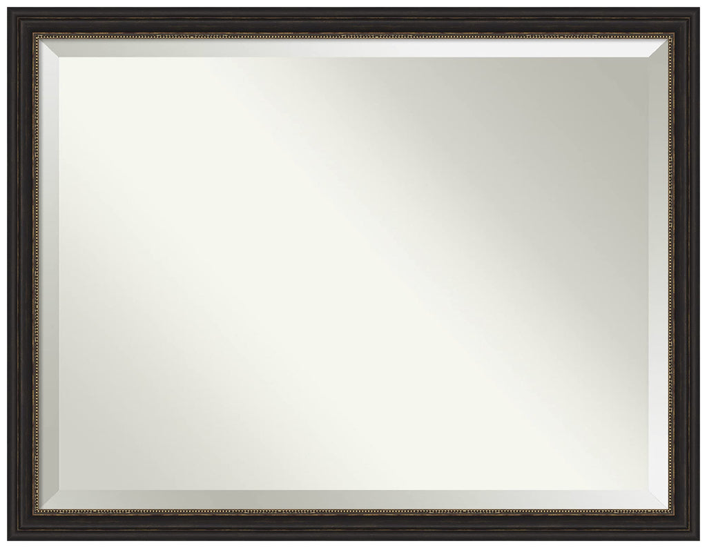 Amanti Art Bronze Wall Mirror 34x44 Accent Bronze Narrow Rectangle Bathroom Mirror for Wall Decor Living Room, X-Large Traditional Frame, Hangs Horizonally and Vertically, Bathroom Decor, Beveled Edge