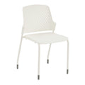 Safco Products Next Stacking Chairs, (Qty. 4), White, 20.1" D x 19.75" W x 32.25" H