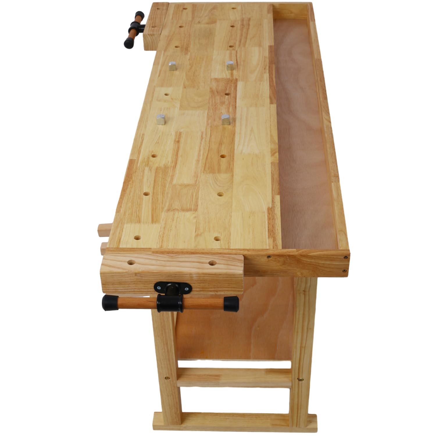 55-Inch Wood Workbench - Wooden Workbench for Garage Workshop and Home, with Clamps Set