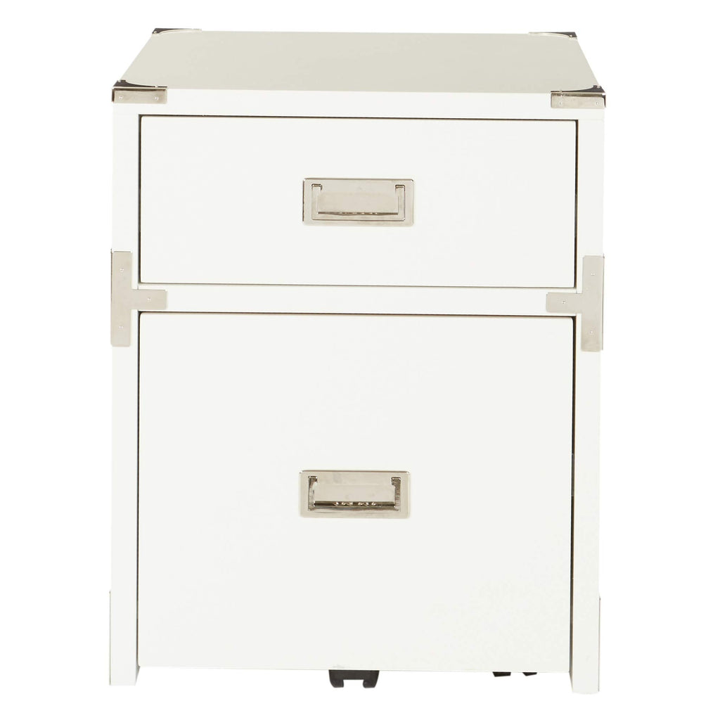 OSP Home Furnishings Wellington 2-Drawer File Cabinet, White