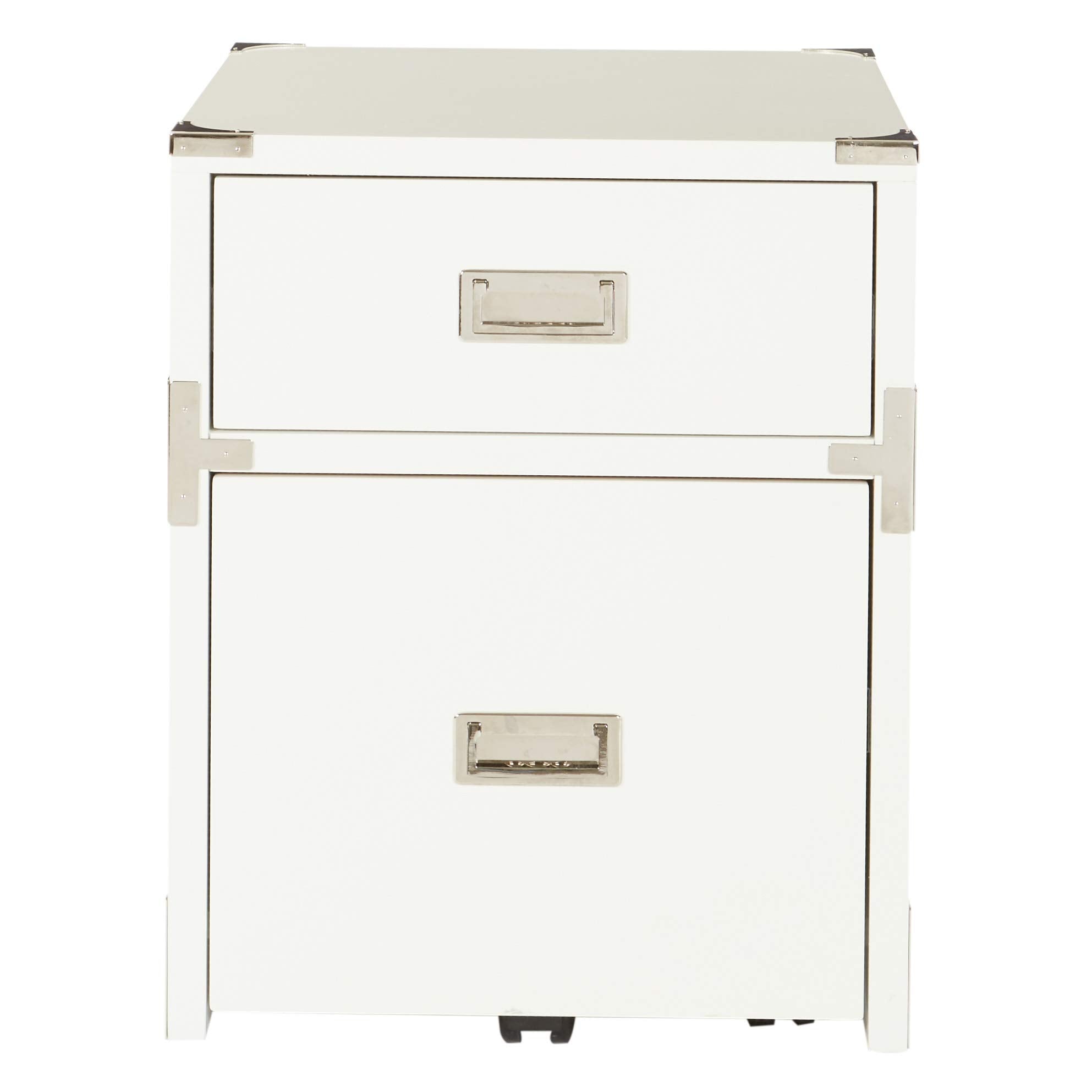 OSP Home Furnishings Wellington 2-Drawer File Cabinet, White