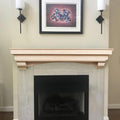 MANTELSDIRECT Salem Wood Mantel Shelf with Arched Corbels - Unfinished 60 Inch | Wooden Rustic Wall Mounted Shelf from Pine Wood - Perfect for Fireplaces, TVs & Décor