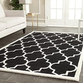 SAFAVIEH Area Rug 8x10 - Cambridge Collection - Large - Black & Ivory, Handmade Wool, Moroccan Trellis Design, Ideal for Living Room, Bedroom, Office, Dining Space (CAM134E)