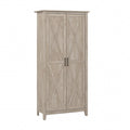 Bush Home Key West Tall Storage Cabinet with Doors in Washed Gray