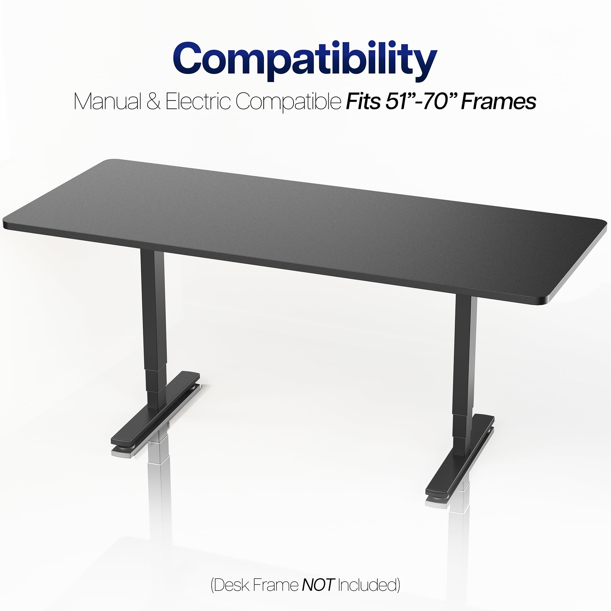 VIVO Universal 71 x 30 inch Solid One-Piece Table Top for Standard and Sit to Stand Height Adjustable Home and Office Desk Frames, Black, DESK-TOP71B