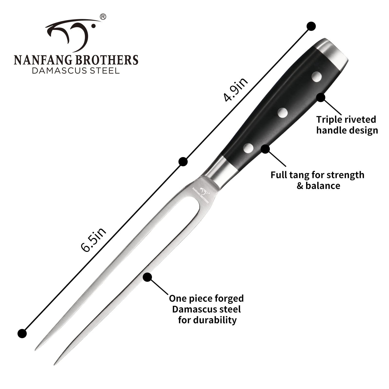 NANFANG BROTHERS 18-Piece Damascus Kitchen Knife Sets, 67-layer Japanese Damascus Steel Heat-Treated and Forged, ABS Ergonomic Handle, Ultra Sharp Chef Knife Block Set with Sharpener