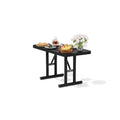 Sunnibety 4FT Metal Picnic Tables for Outdoors, Commercial Rectangular Picnic Table for Outside, Park, Campfield, Patio, Garden, Yard, Thermoplastic Coating, Surface Mounted, Black