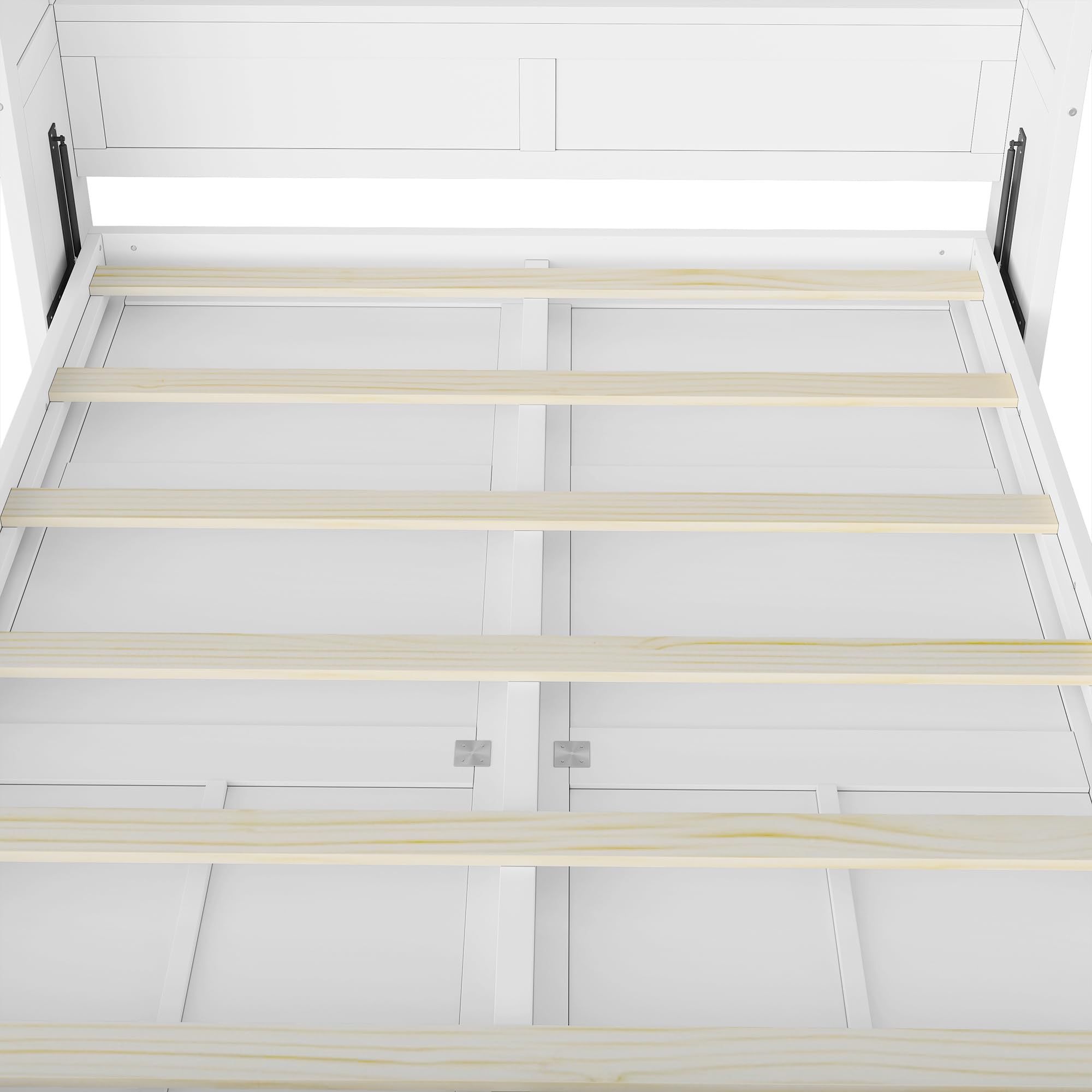 Full Murphy Bed Space-Saving Wall Bed, can be Folded into a Cabinet Bed for Multipurpose Guest Room or Home Office, White