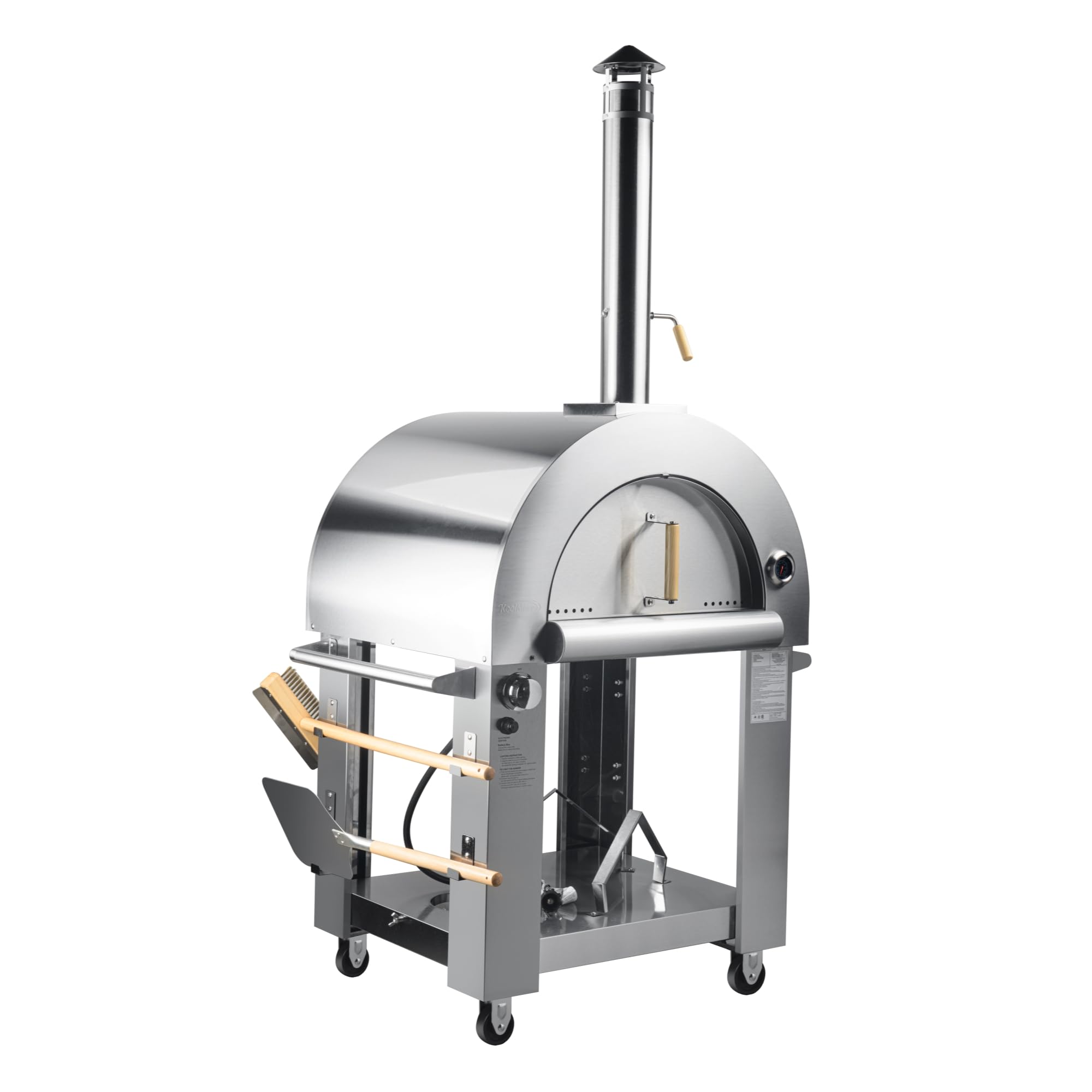KoolMore 32 in. Outdoor Propane Gas and Wood fired Pizza Oven in Stainless-Steel