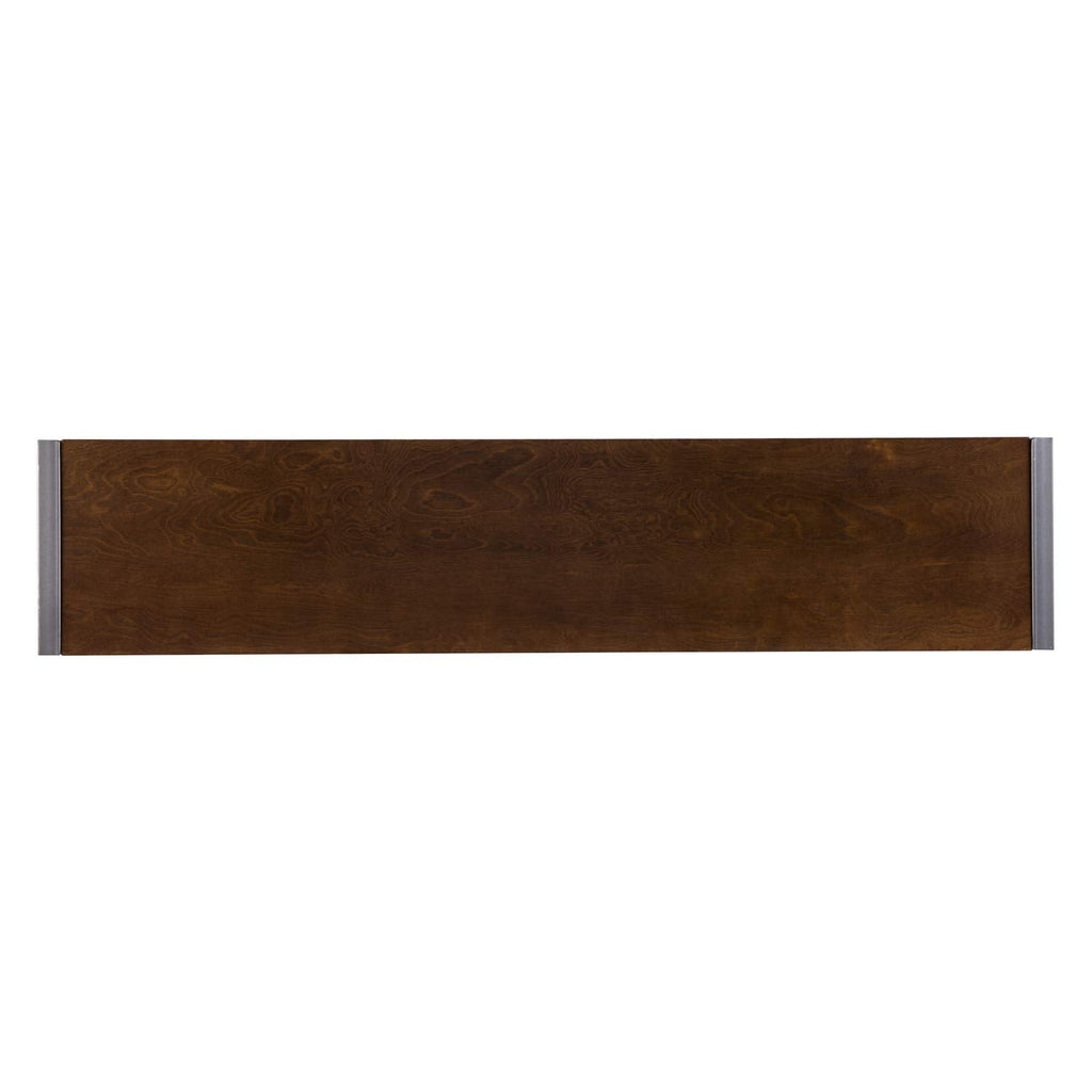 SEI Furniture - Holly & Martin Macen Console - Dark Tobacco with Gunmetal - Transitional Design, Brown Iron and Wood - Ideal for Entryway, Living Room (CM9912)