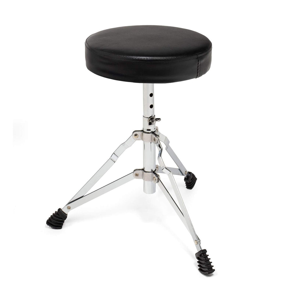 Ashthorpe 5-Piece Complete Junior Drum Set with Genuine Brass Cymbals - Advanced Beginner Kit with 16" Bass, Adjustable Throne, Cymbals, Hi-Hats, Pedals & Drumsticks - Silver