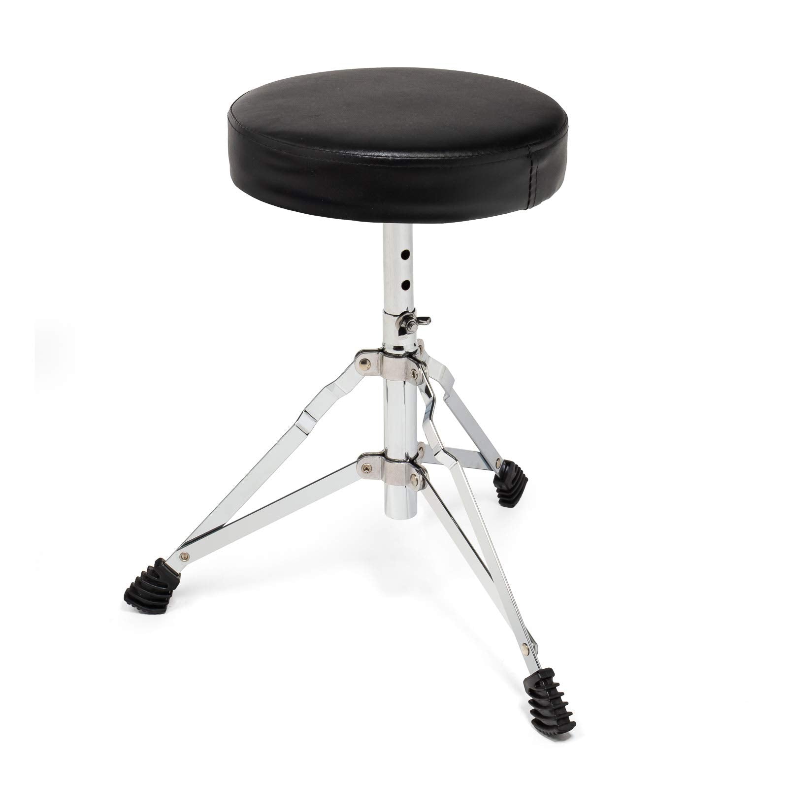 Ashthorpe 5-Piece Complete Junior Drum Set with Genuine Brass Cymbals - Advanced Beginner Kit with 16" Bass, Adjustable Throne, Cymbals, Hi-Hats, Pedals & Drumsticks - Silver