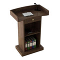 BKEKM Modern Lecterns Floor Standing with Drawers and Open Storage Podium Stand Pulpits for Churches Wooden Luxury Teacher Podiums
