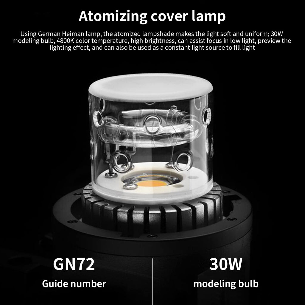 Godox AD400Pro 400Ws Studio Outdoor Strobe Flash Kit, TTL 1/8000s HSS 2.4G GN72 Monolight Light, Lithium Battery with AD-S65S 26"/65cm Godox Mount Grid Softbox, Barn door, Umbrella, Standard Reflector
