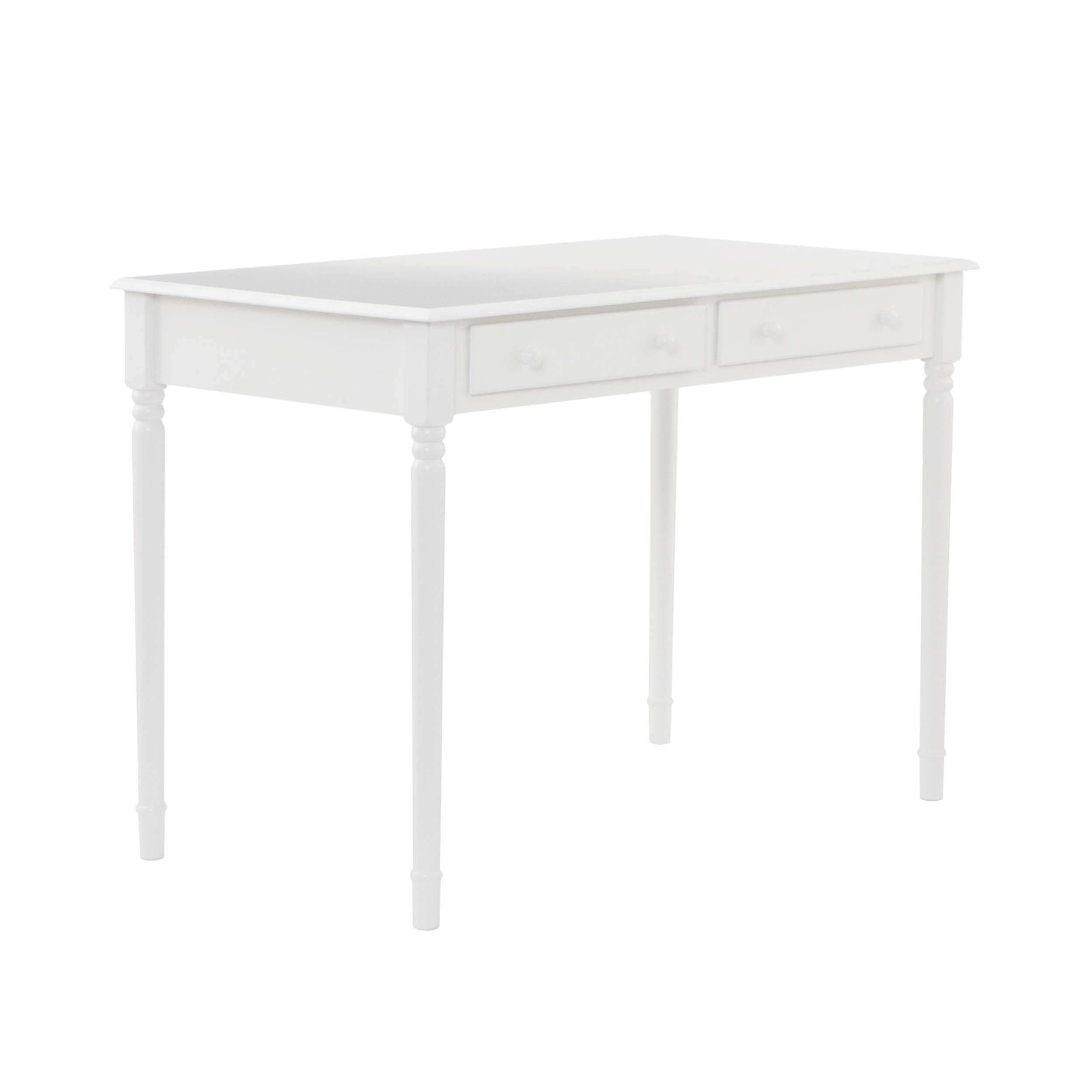 SEI Furniture - Writing 2-drawer Desk- Crisp White - Transitional Design, White Finish - Ideal for Home Office, Bedroom (HO8800)